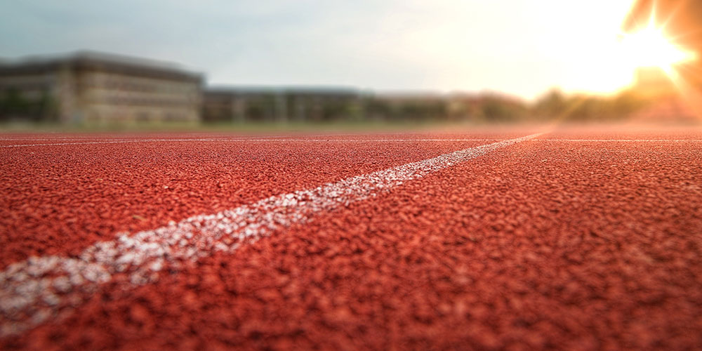 A close-up of a cross-country track.