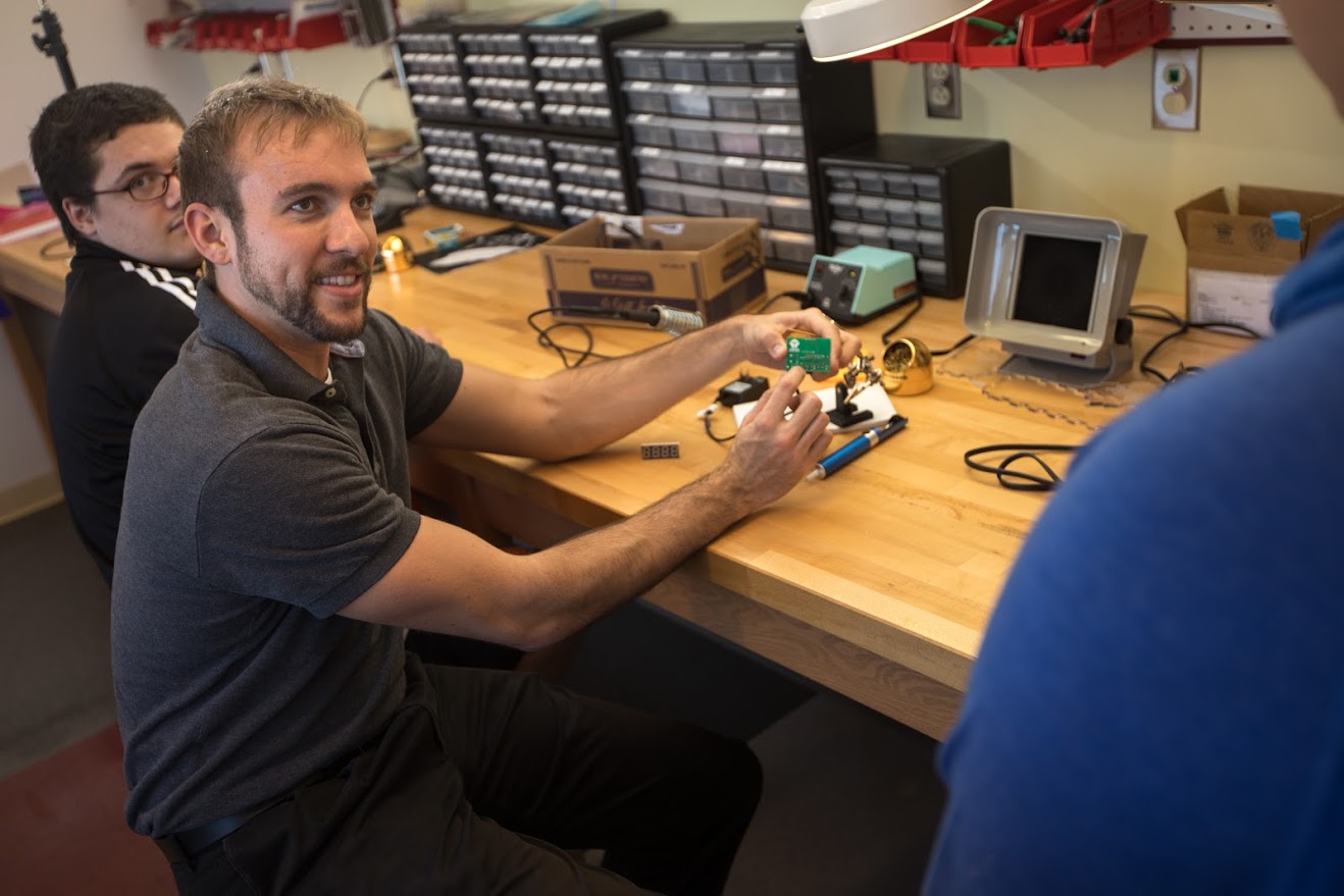 A robotics alumni comes back to teach PennWest California students.